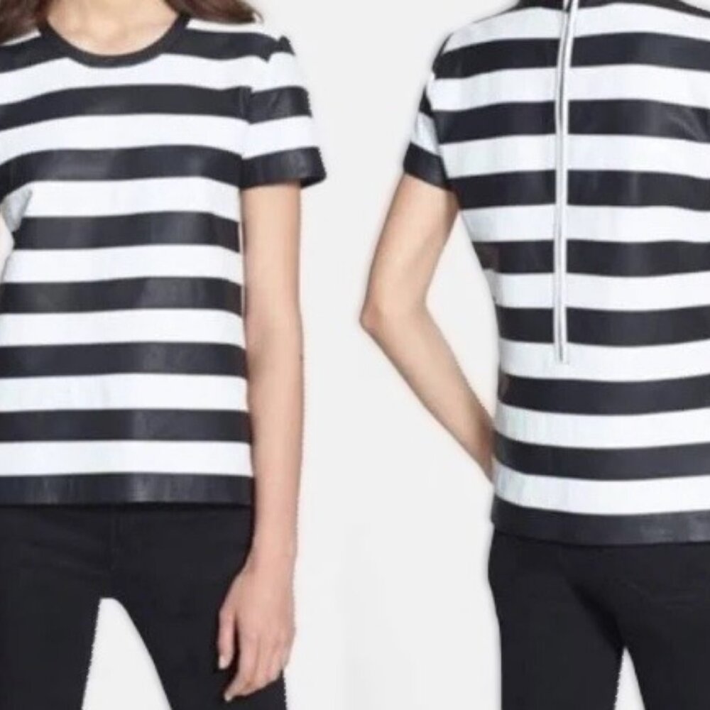 Theory Women's  Lambskin Leather Top - Lined - Boxy fit -  FREE SHIPPING